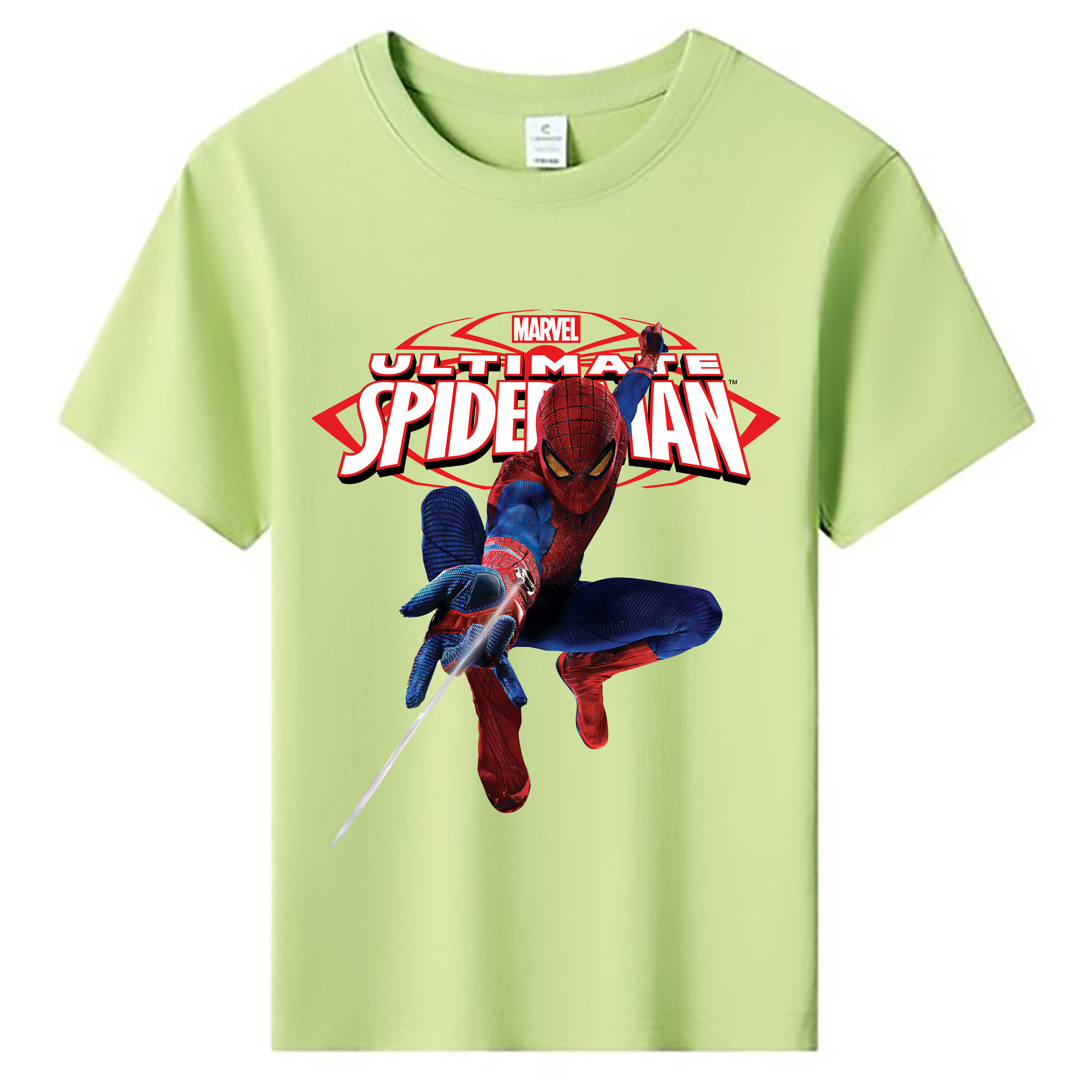（画像用） Spider Man スパイダーマン 綿100％キッズTシャツ（フロントプリント）